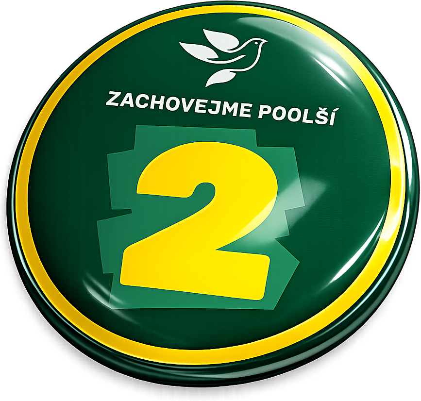 Placka Zachovejme Poolší s číslem 2